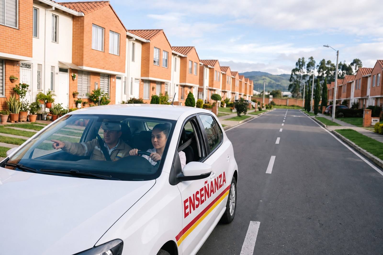 Práctica del curso de carro B1 en un vehículo de enseñanza con instructor en Funza