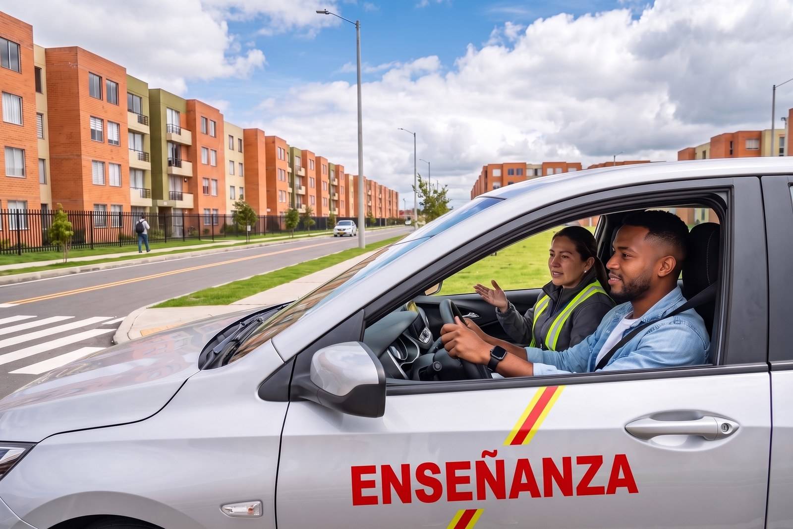 Práctica del curso de carro B1 en un vehículo de enseñanza con instructor en Soacha