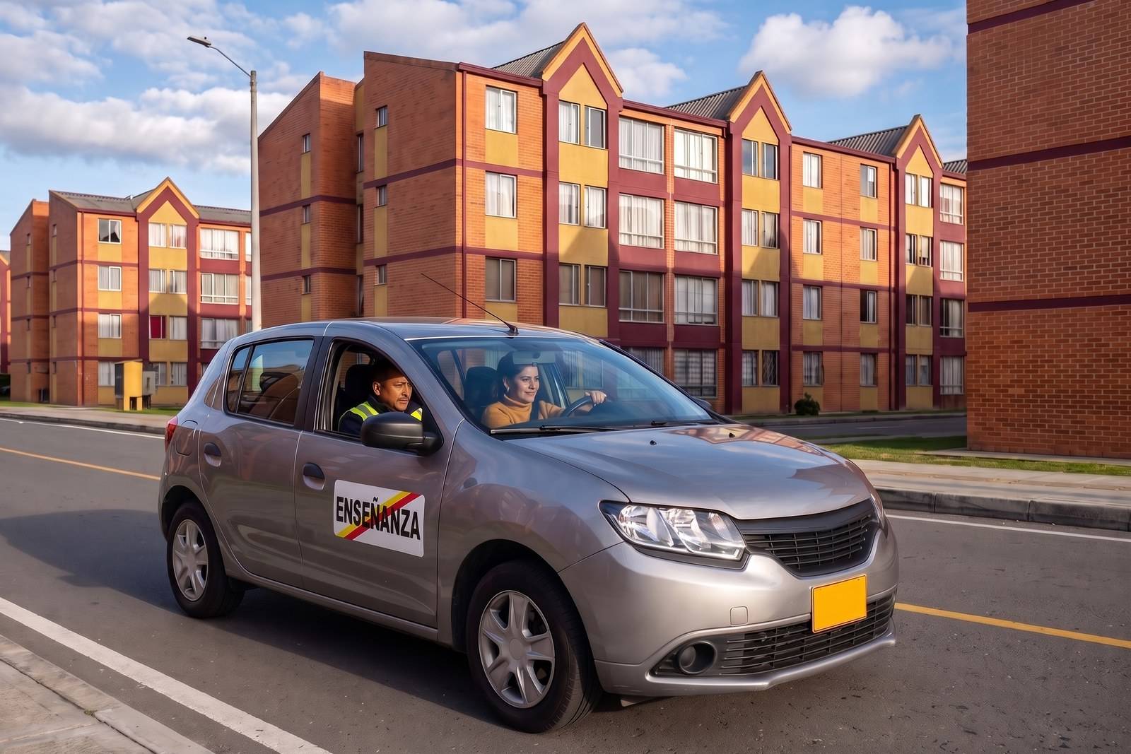Práctica del curso de carro B1 en un vehículo de enseñanza con instructor en Engativá