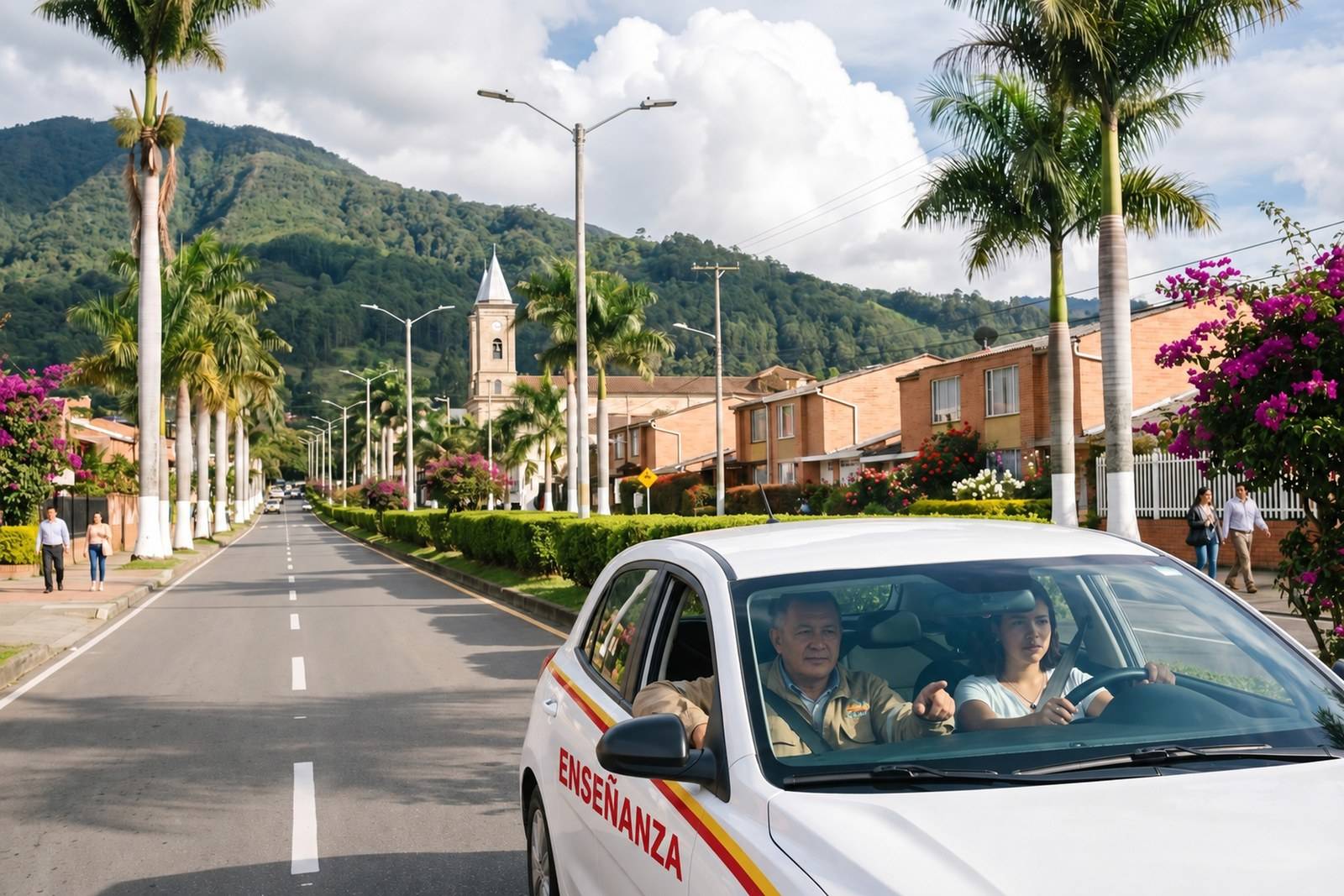Práctica del curso de carro B1 en un vehículo de enseñanza con instructor en Fusagasugá