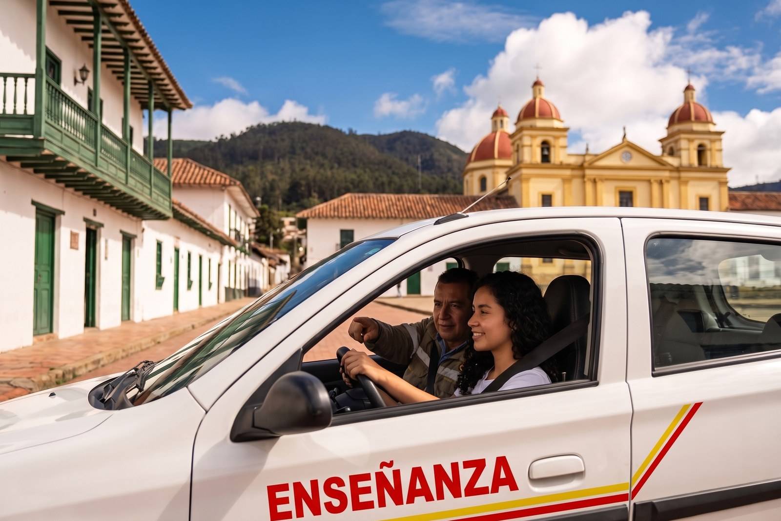 Práctica del curso de carro B1 en un vehículo de enseñanza con instructor en Zipaquirá