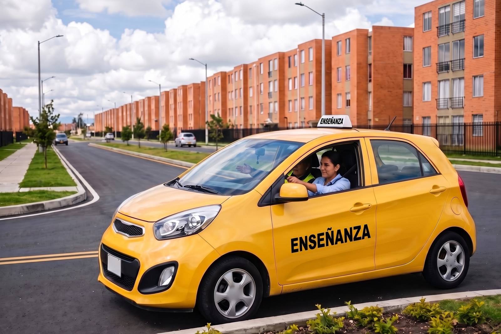 Práctica del curso de servicio público C1 en un taxi de enseñanza en Soacha