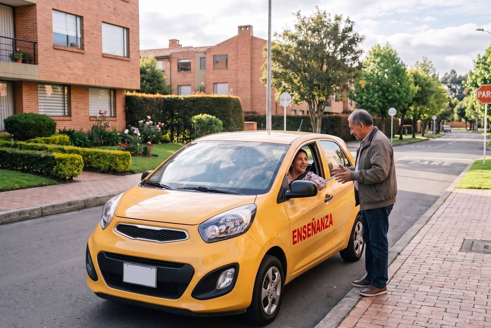 Práctica del curso de servicio público C1 en un taxi de enseñanza en Usaquén