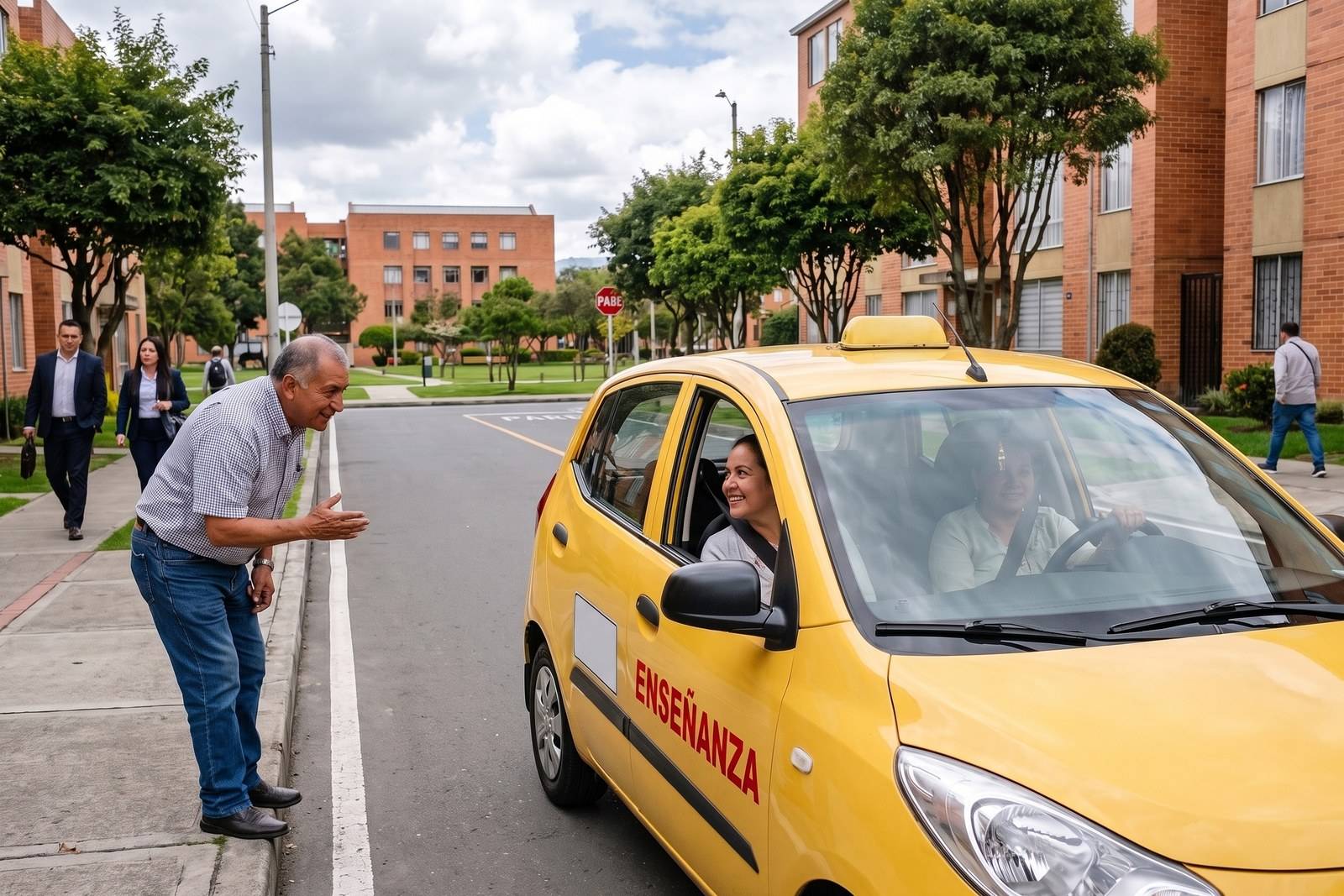 Práctica del curso de servicio público C1 en un taxi de enseñanza en Tunjuelito