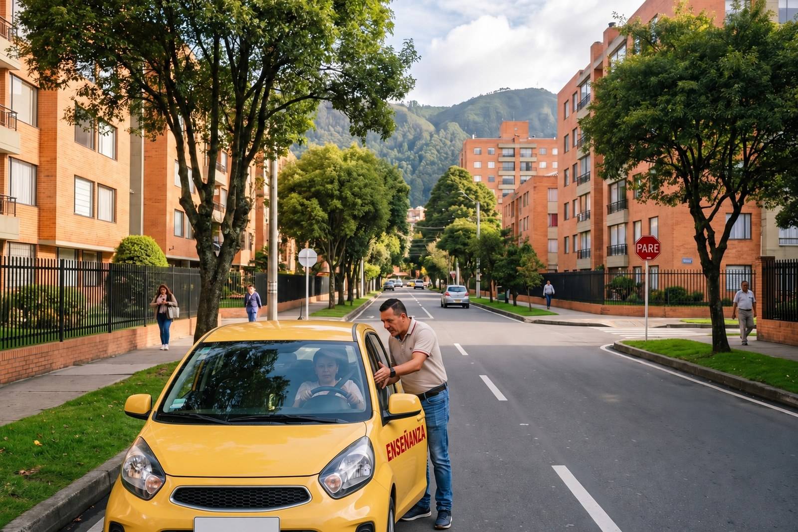 Práctica del curso de servicio público C1 en un taxi de enseñanza en Bogotá norte