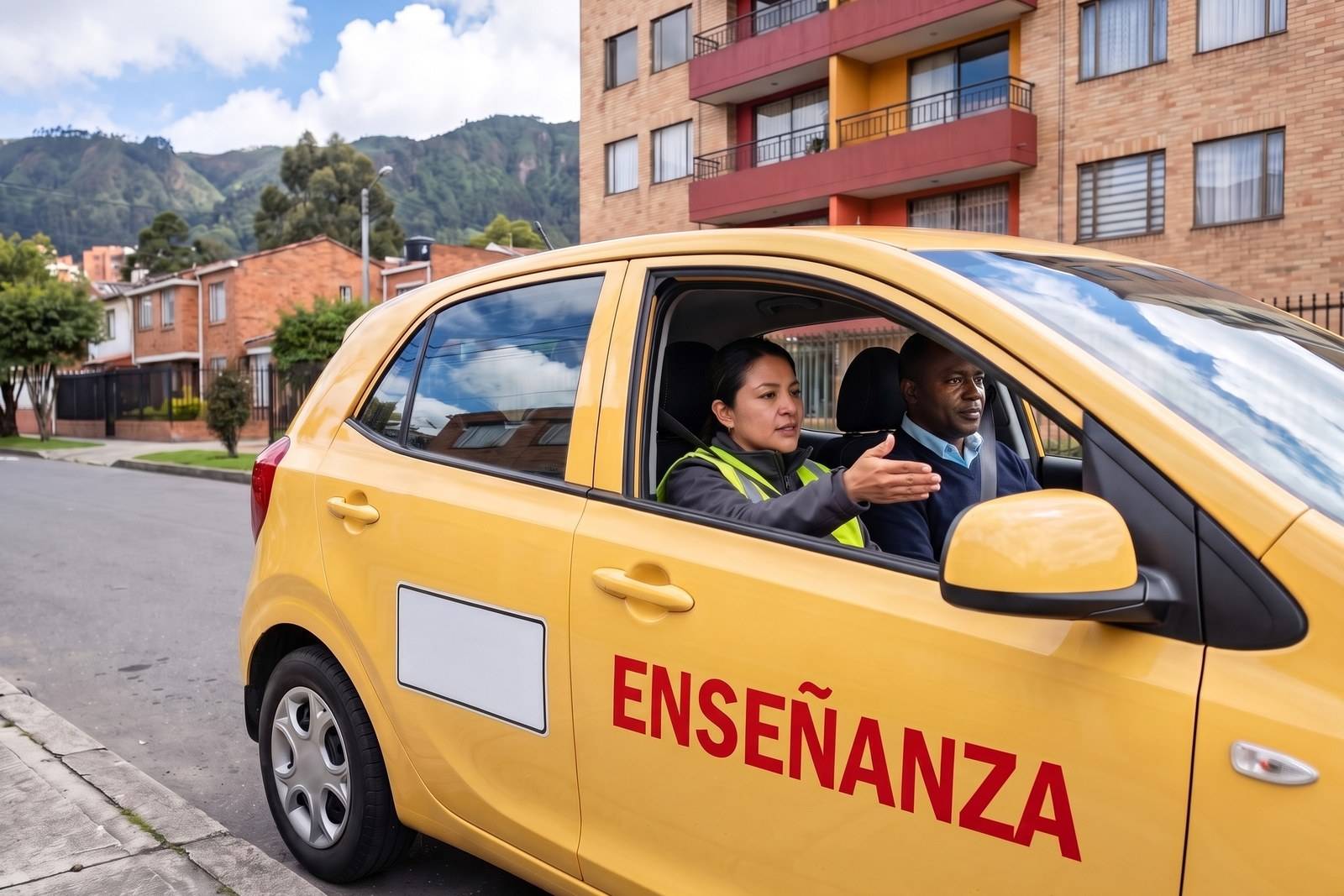 Práctica del curso de servicio público C1 en un taxi de enseñanza en Chapinero