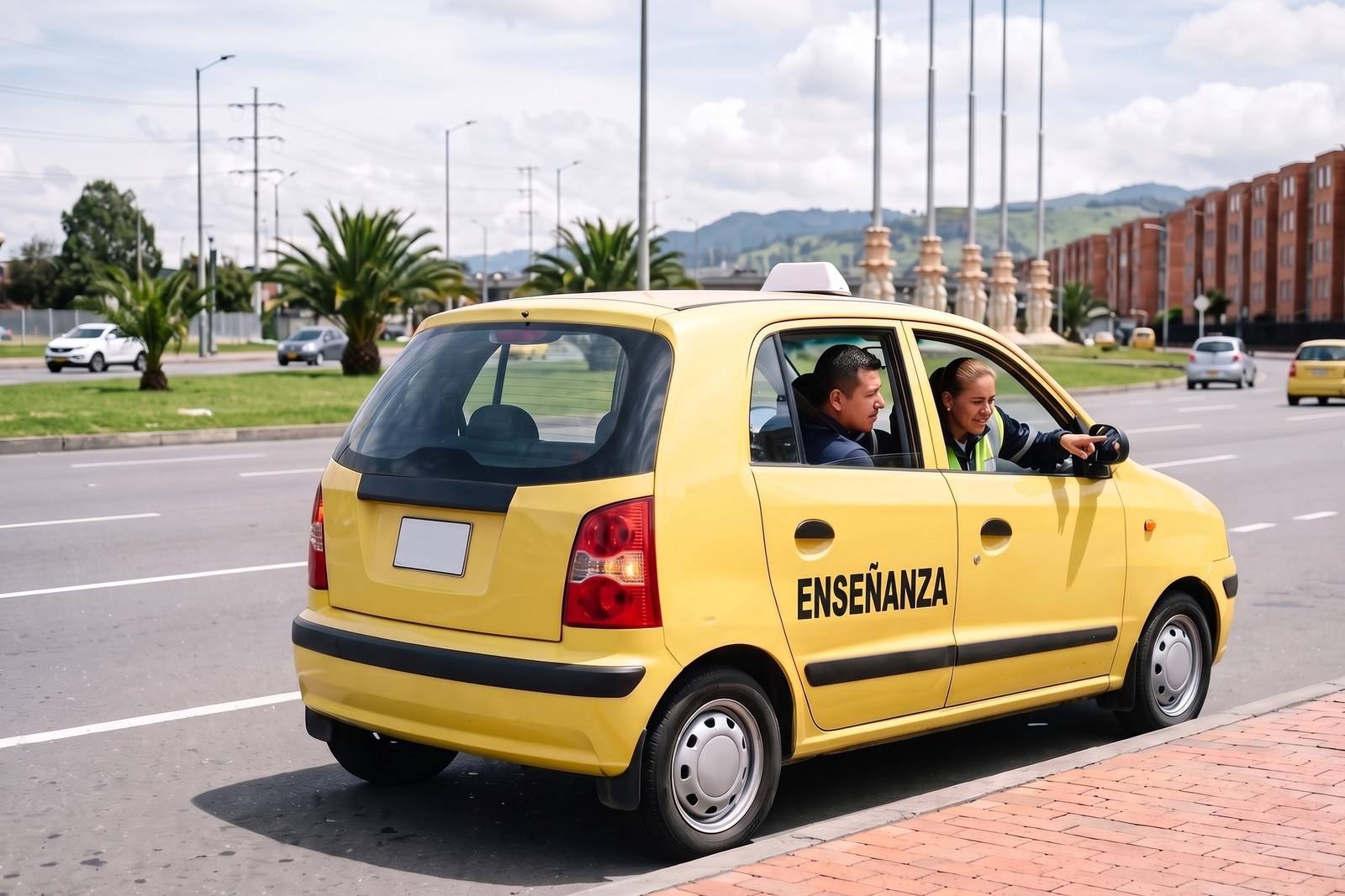 Práctica del curso de servicio público C1 en un taxi de enseñanza en Kennedy