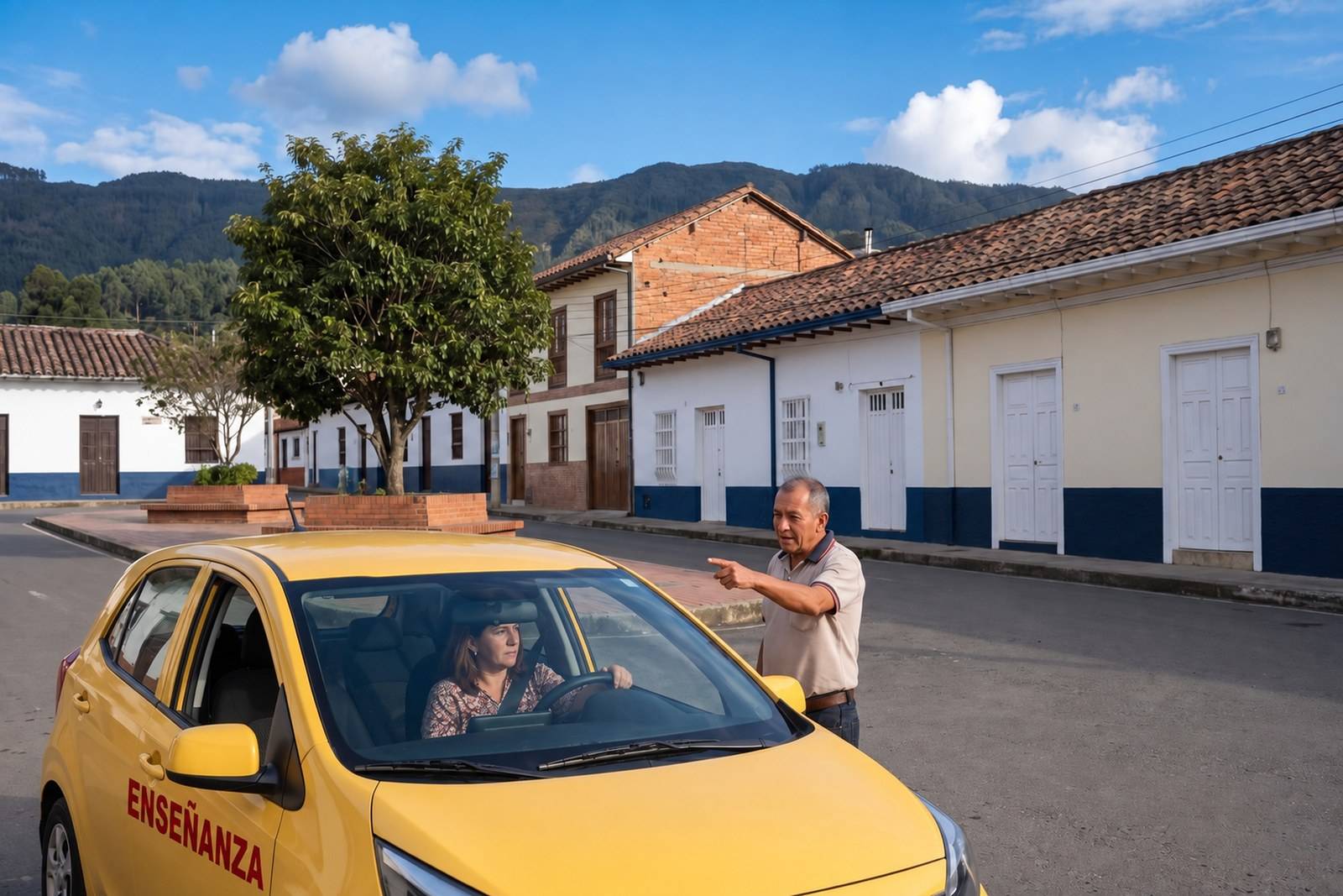 Práctica del curso de servicio público C1 en un taxi de enseñanza en Facatativá