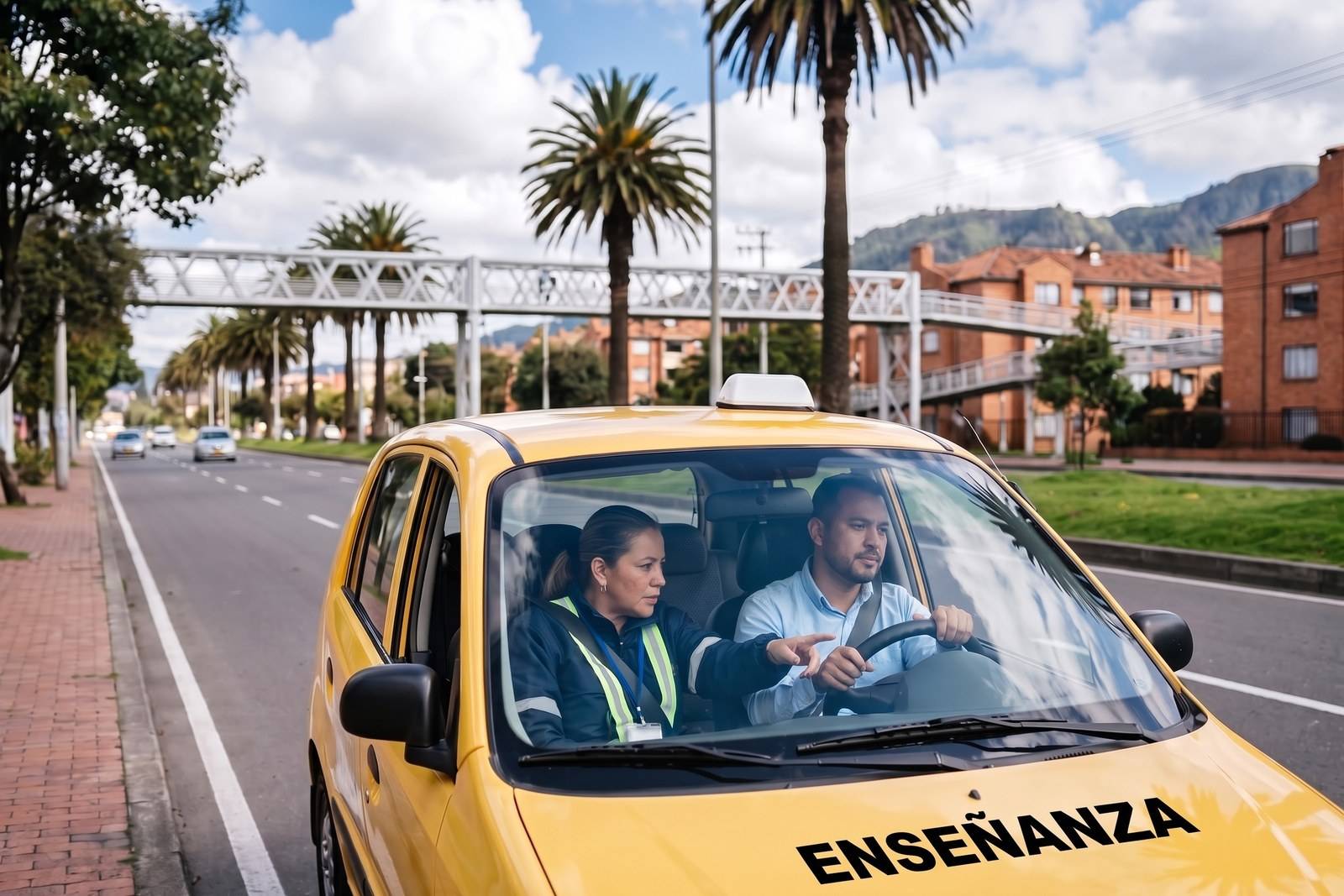 Práctica del curso de servicio público C1 en un taxi de enseñanza en Suba