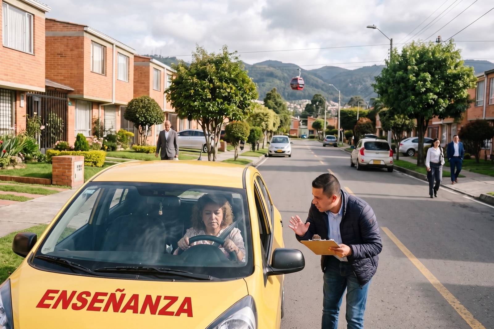 Práctica del curso de servicio público C1 en un taxi de enseñanza en Usme
