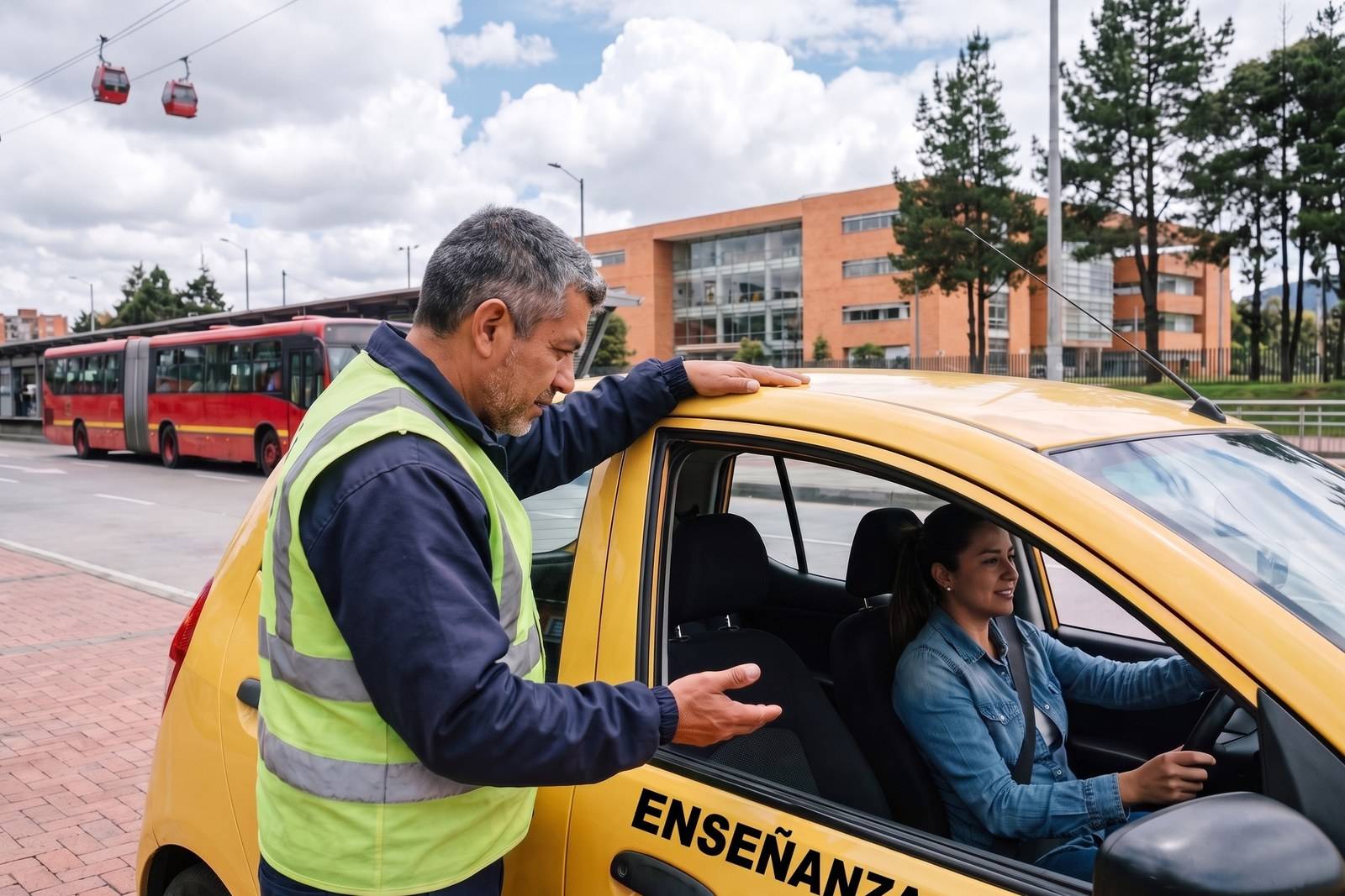 Práctica del curso de servicio público C1 en un taxi de enseñanza en Ciudad Bolívar