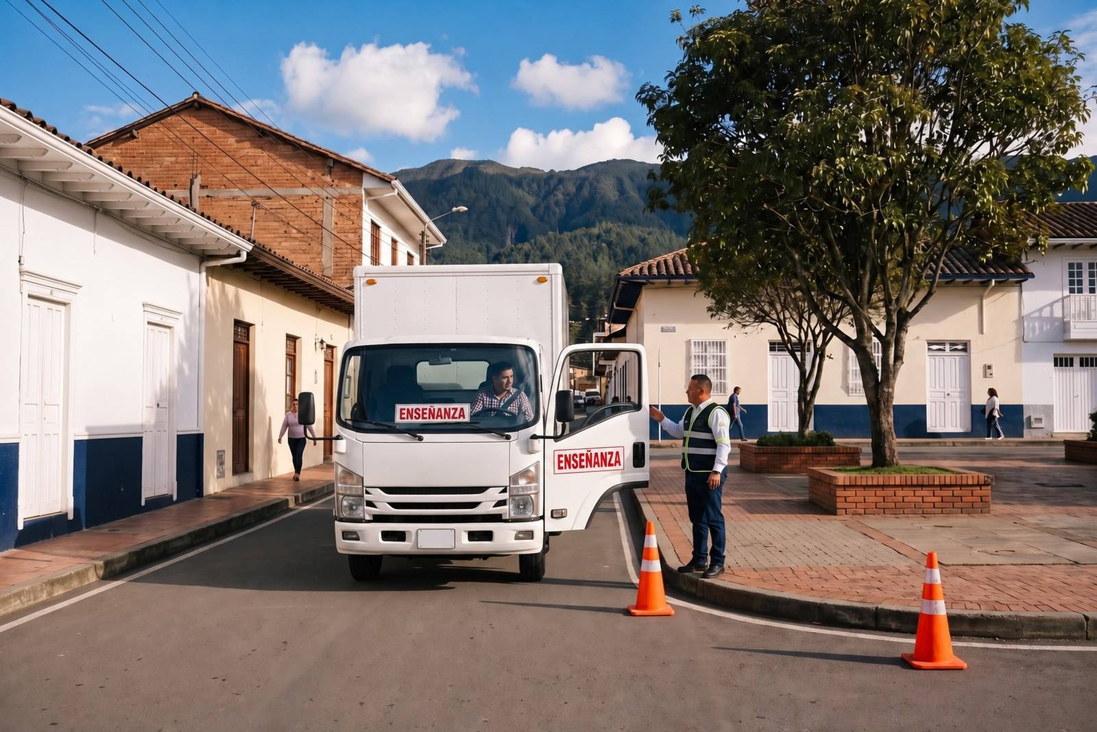 Práctica del curso C2 en un vehículo pesado de enseñanza con instructor en Facatativá