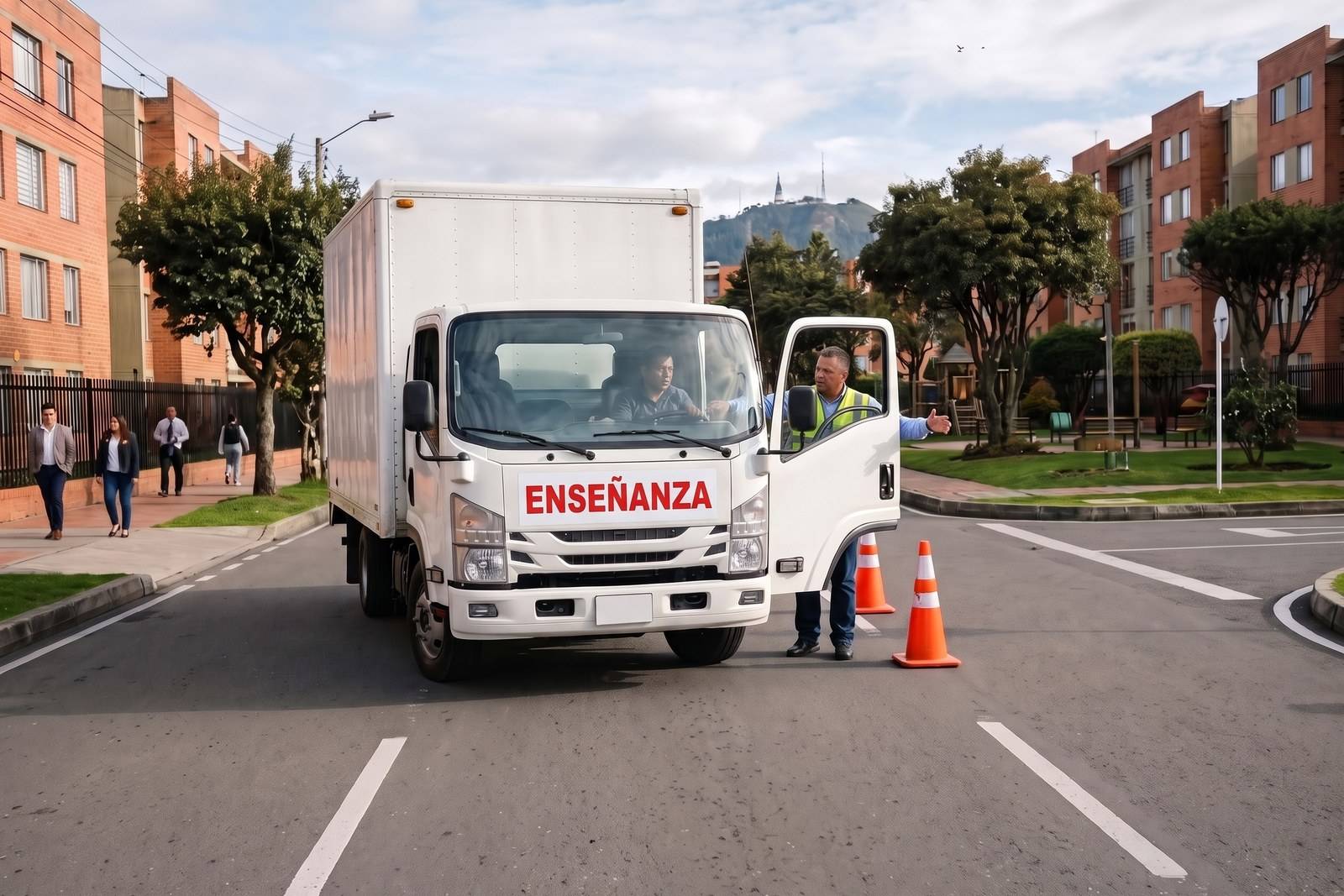 Práctica del curso C2 en un vehículo pesado de enseñanza con instructor en Tunjuelito