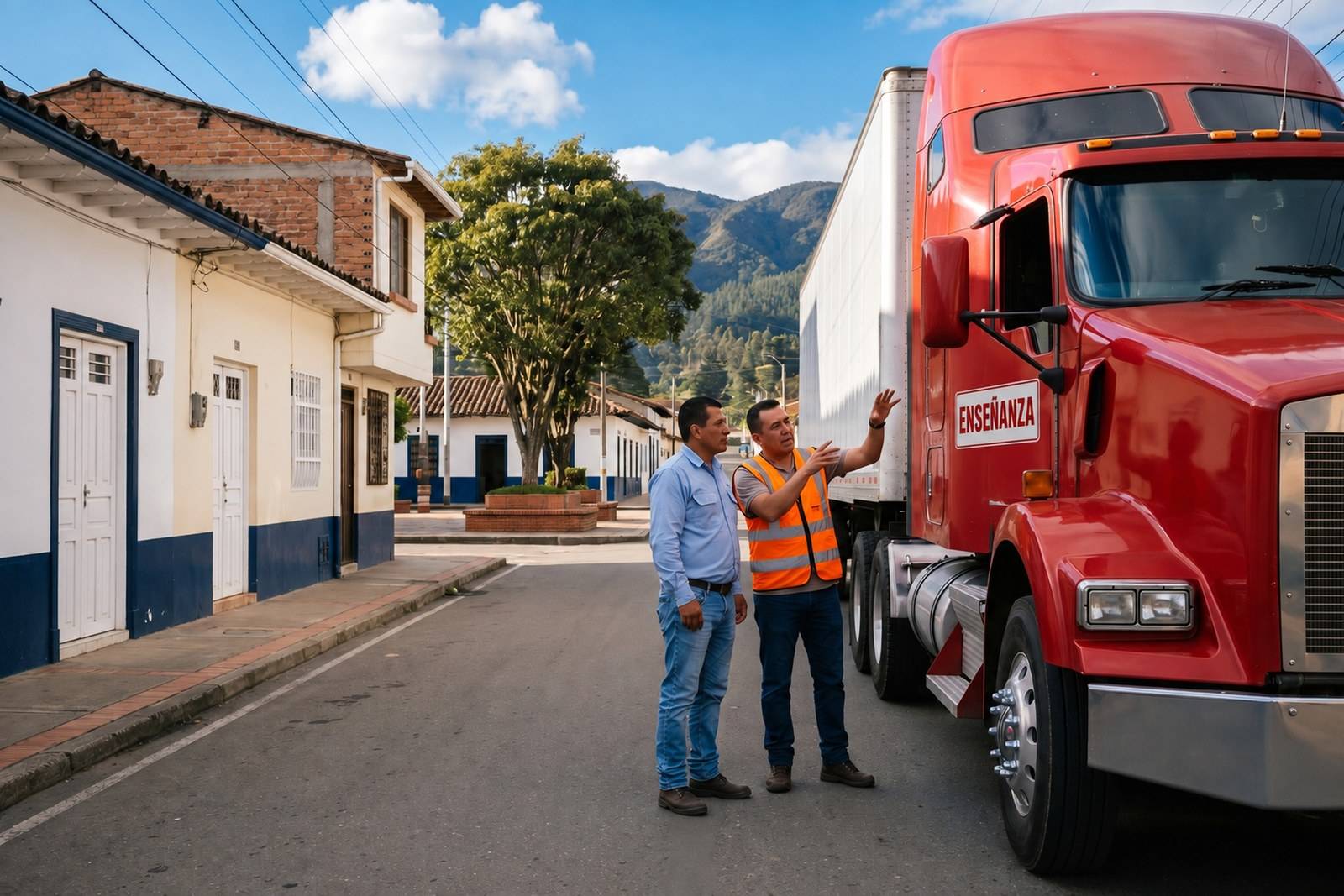 Práctica del curso C3 junto a una tractomula de enseñanza en Facatativá