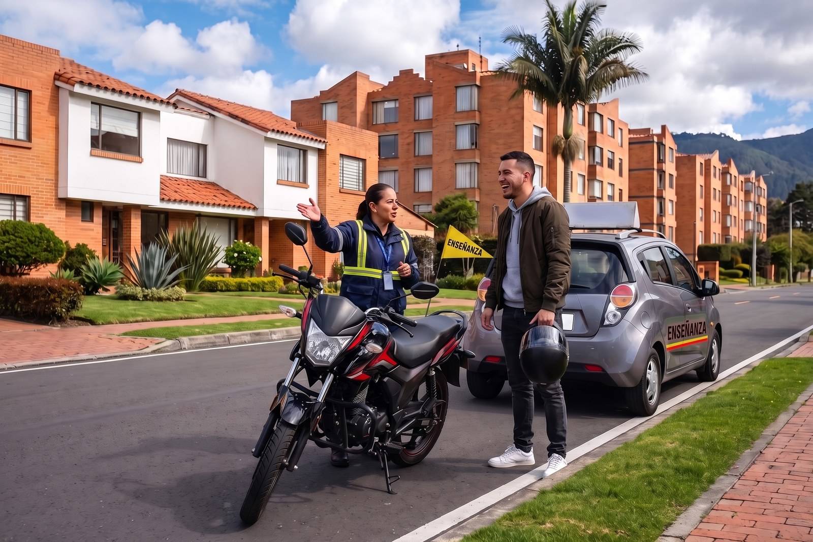 Vehículos de enseñanza del combo moto y carro (A2 + B1) con instructor en Suba