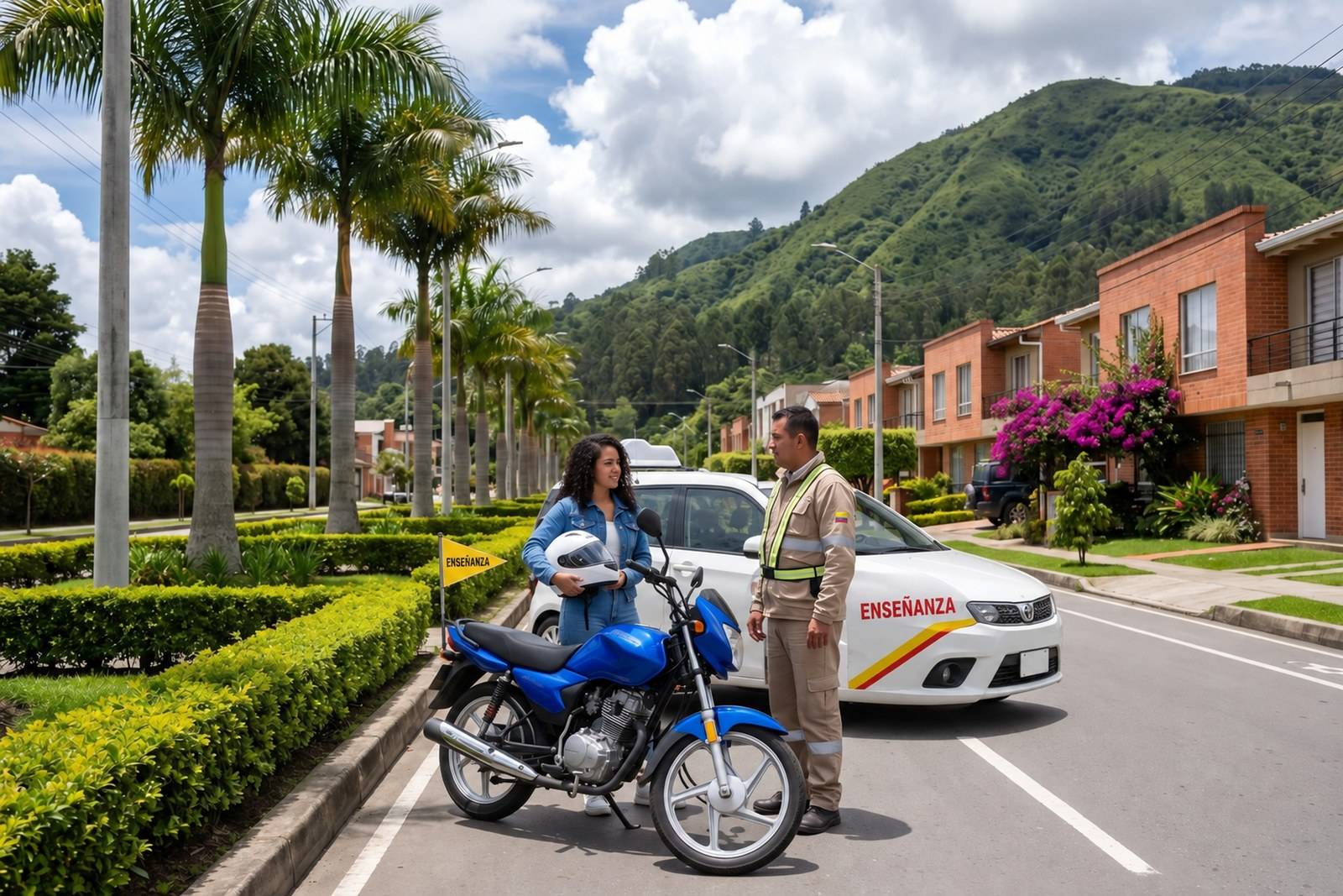 Vehículos de enseñanza del combo moto y carro (A2 + B1) con instructor en Fusagasugá