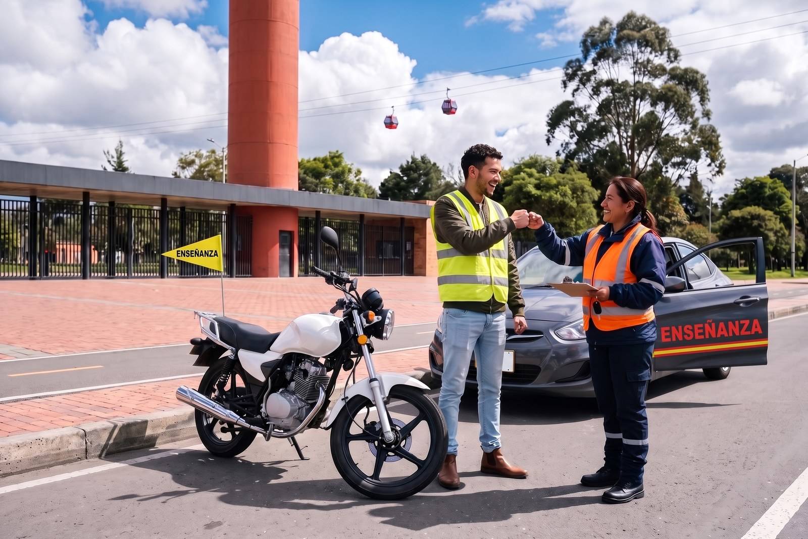 Vehículos de enseñanza del combo moto y carro (A2 + B1) con instructor en Ciudad Bolívar