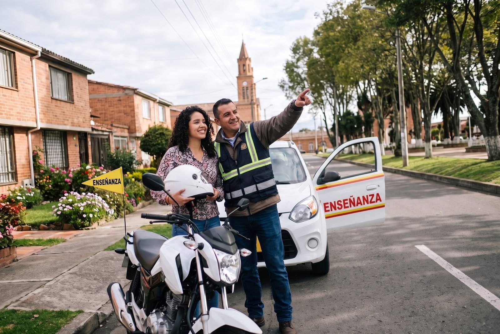 Vehículos de enseñanza del combo moto y carro (A2 + B1) con instructor en Mosquera