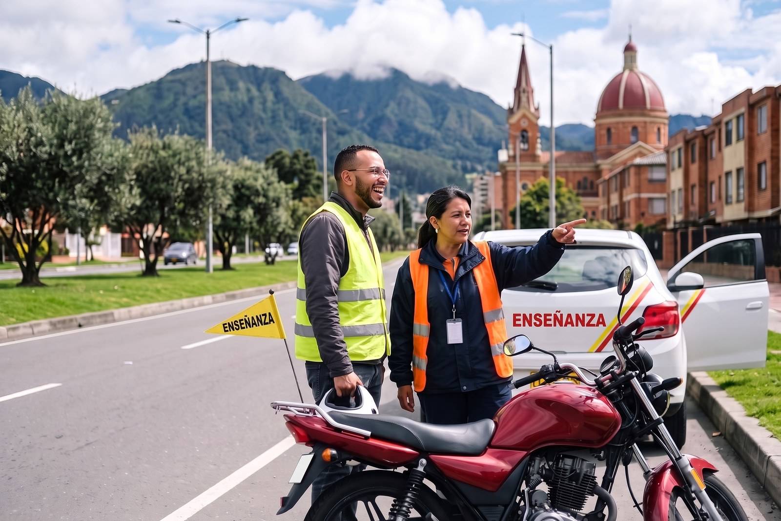 Vehículos de enseñanza del combo moto y carro (A2 + B1) con instructor en San Cristóbal