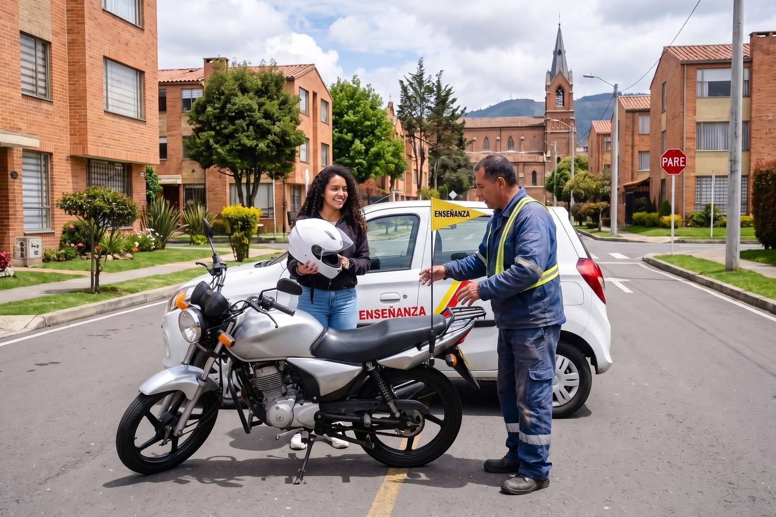 Vehículos de enseñanza del combo moto y carro (A2 + B1) con instructor en Usaquén