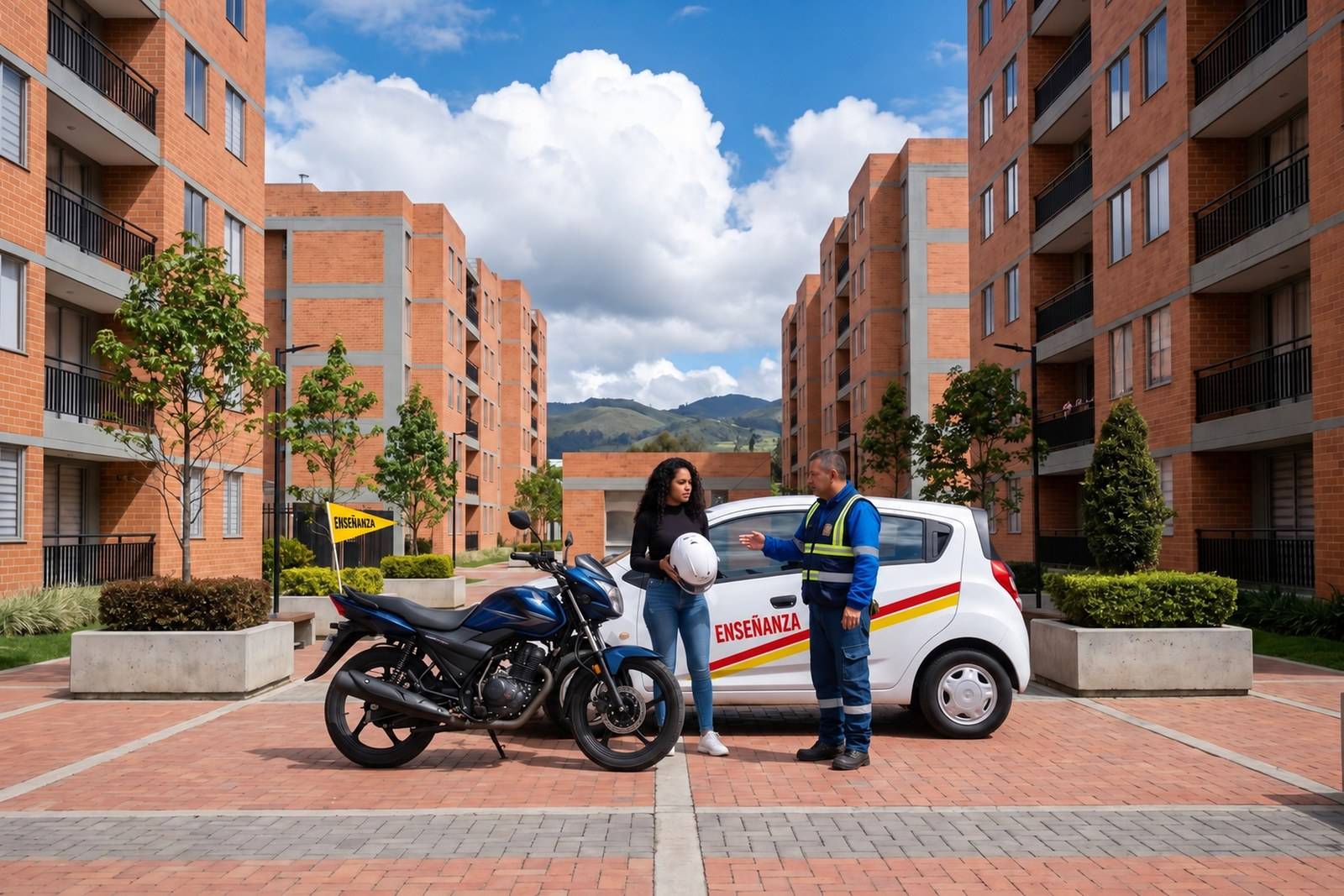 Vehículos de enseñanza del combo moto y carro (A2 + B1) con instructor en Madrid