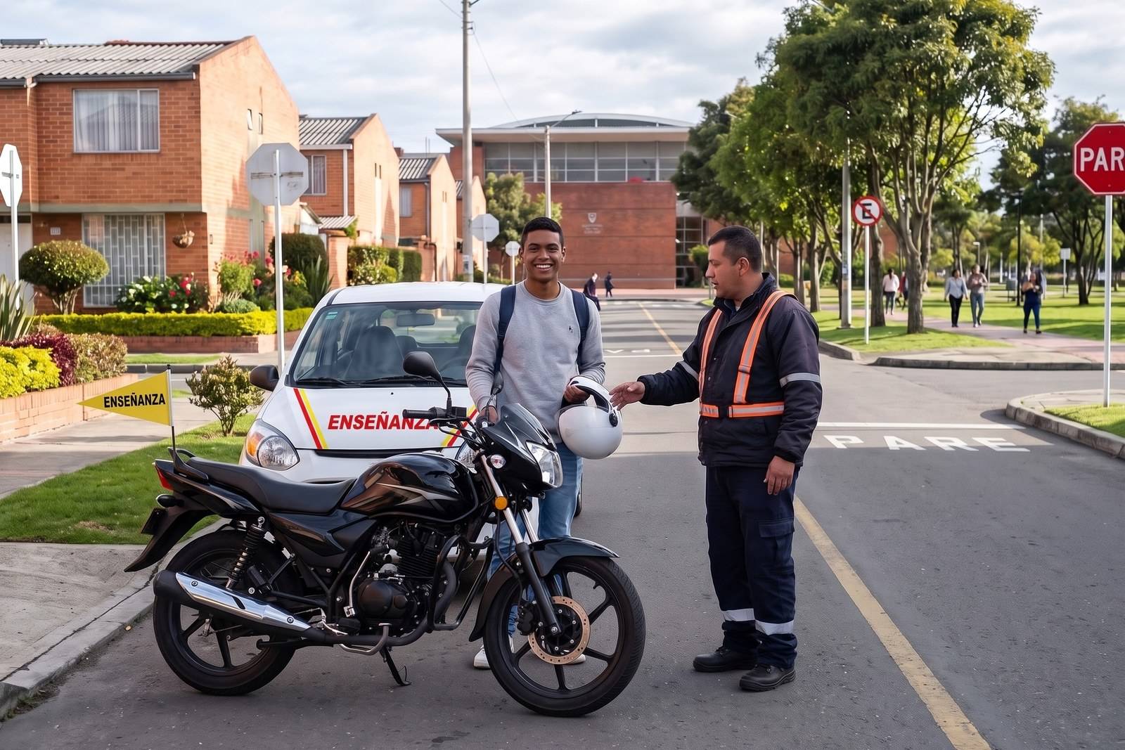 Vehículos de enseñanza del combo moto y carro (A2 + B1) con instructor en Tunjuelito