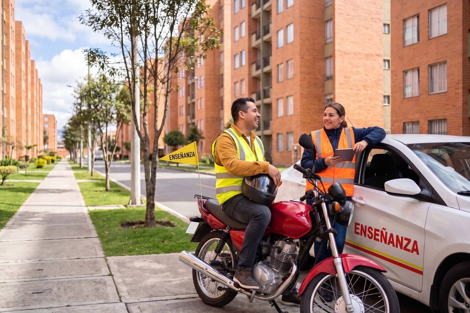 Vehículos de enseñanza del combo moto y carro (A2 + B1) con instructor en Fontibón