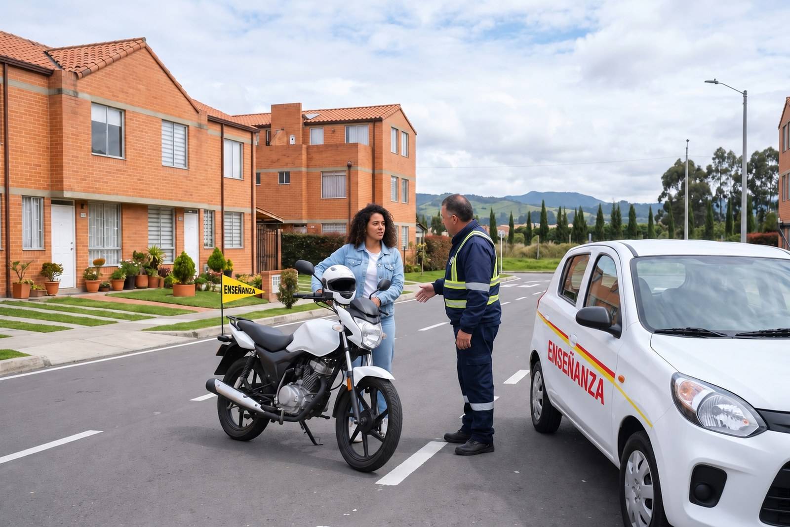 Vehículos de enseñanza del combo moto y carro (A2 + B1) con instructor en Funza