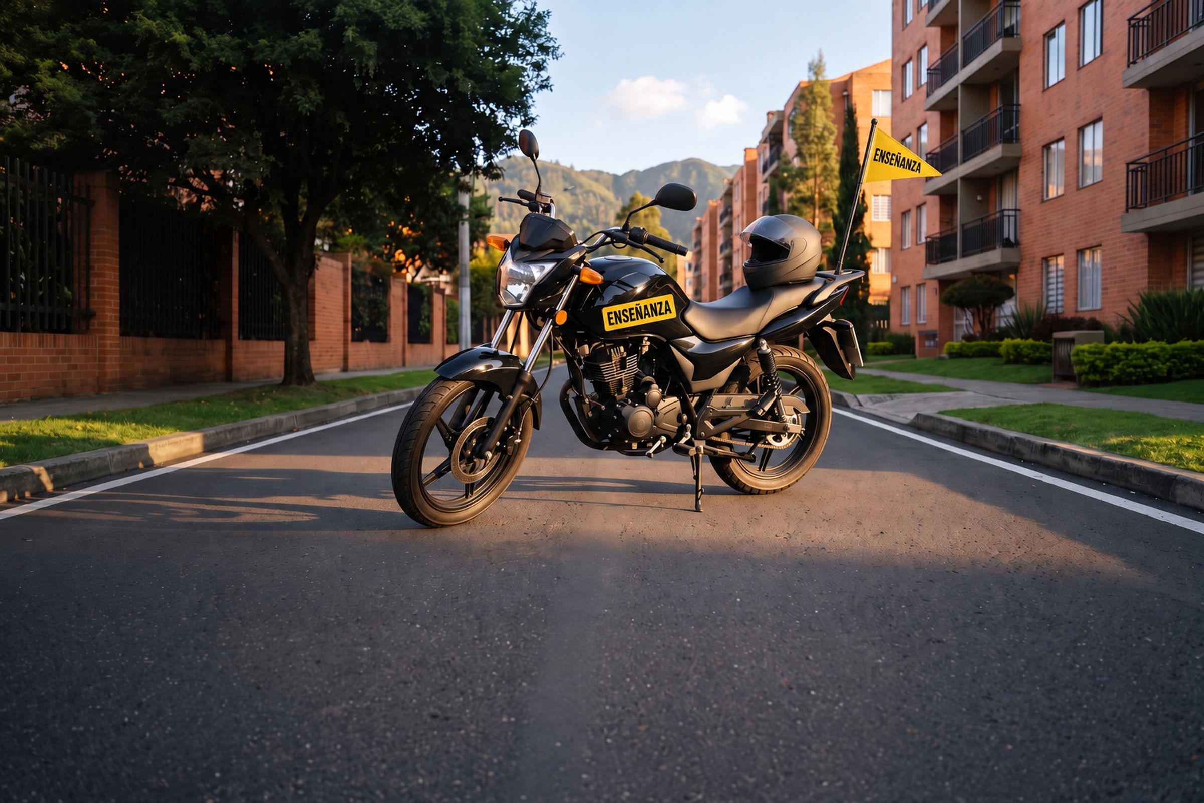 Motocicleta negra tipo naked sobre fondo oscuro de estudio con iluminación lateral